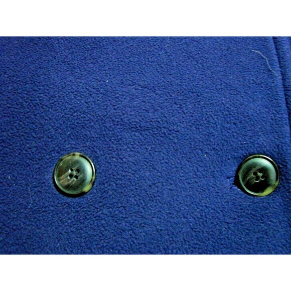 LL Bean Womens Peacoat Jacket Size M Purple Fleece Double Breasted Coat Winter - Picture 5 of 12